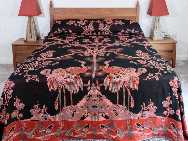 Black & Rose Tree of Life Bedspread