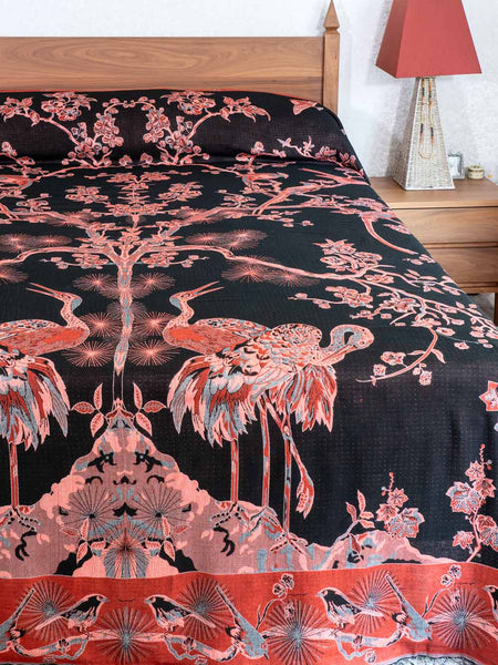 Black & Rose Tree of Life Bedspread