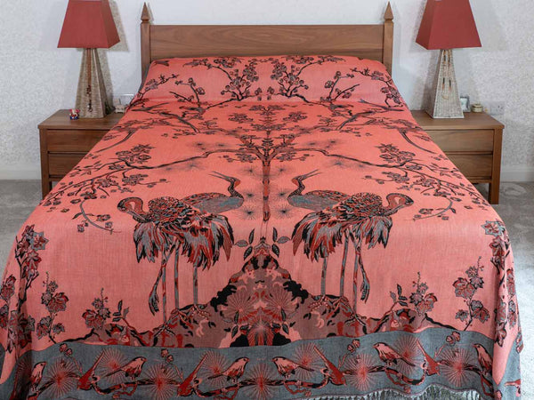 Black & Rose Tree of Life Bedspread