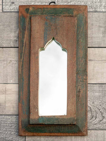 Distressed Green Vintage Arched Mirror