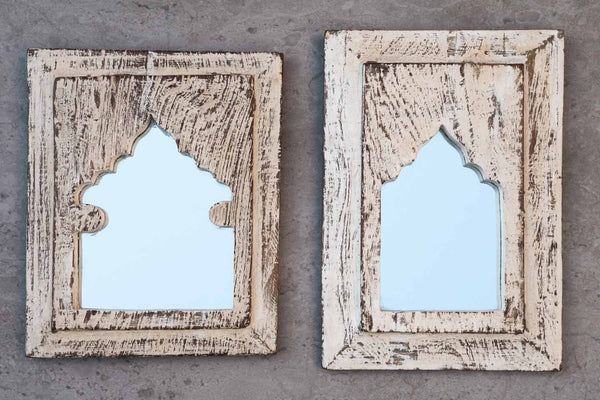 Distressed White Arched Mirrors 1
