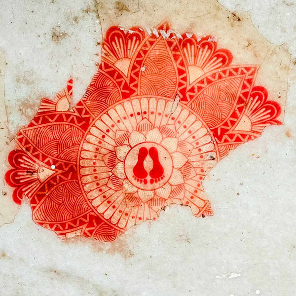 Photo of Rose Rangoli on a Doorstep, Rajasthan
