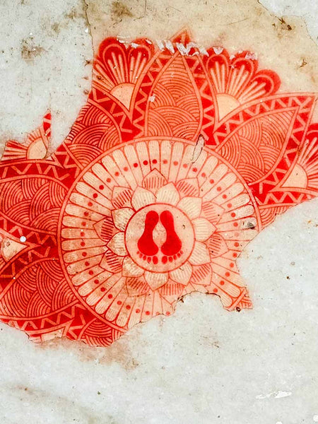Photo of Rose Rangoli on a Doorstep, Rajasthan