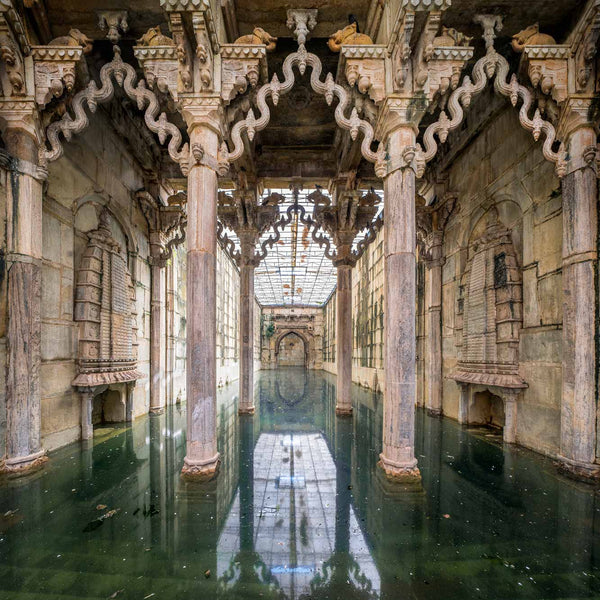 Square Photo of Flooded Raniji Stepwell, Bundi
