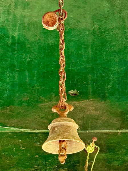 Photo of Temple Bell & Green Ceiling, Rajasthan