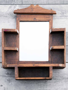Vintage Indian Barber's Mirror with Shelves