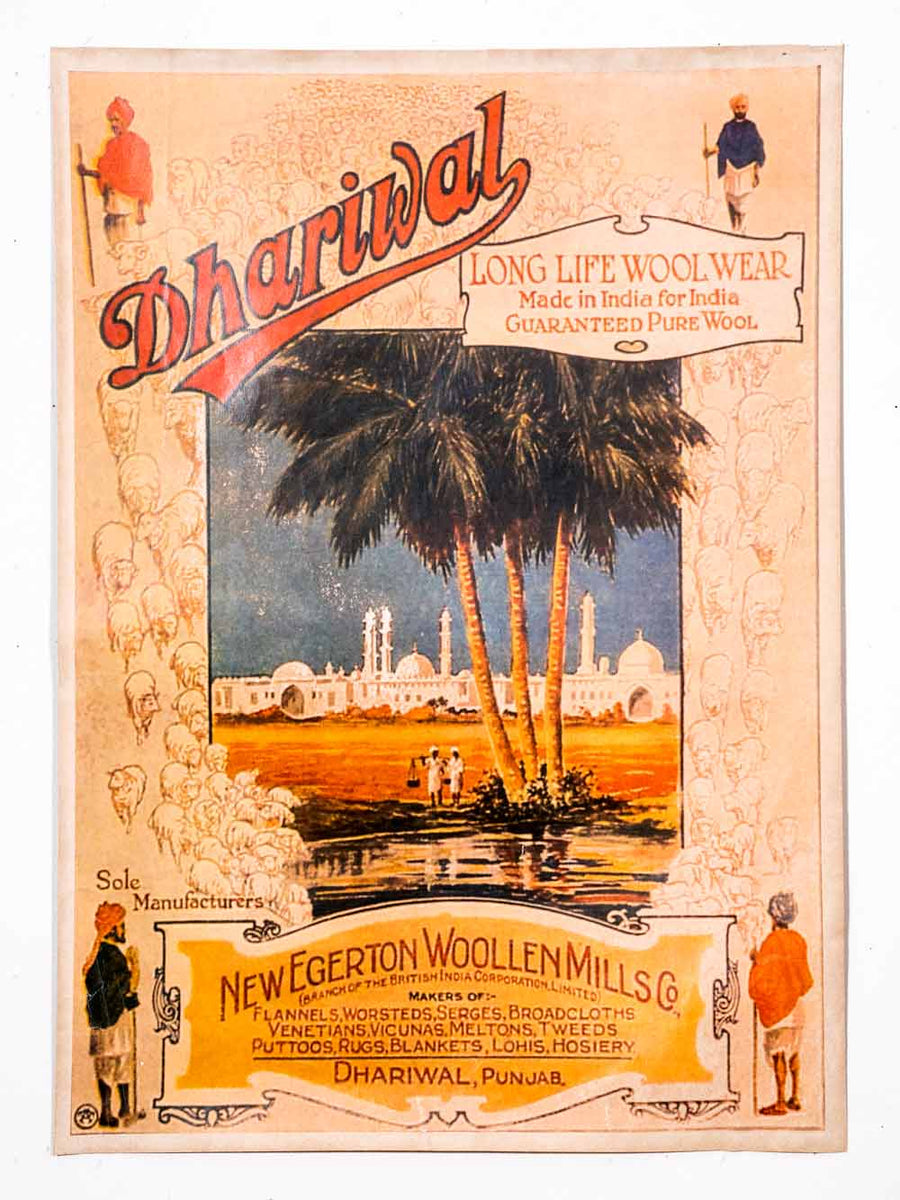 Vintage Indian Woollen Mills Poster Silk Road Gallery