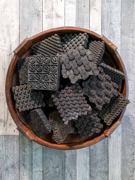 Circular low wooden coffee table from India