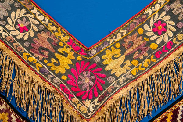 Floral Embroidered Saye Gosha from Afghanistan