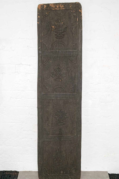 Old Tibetan Carved Panel with Auspicious Symbols