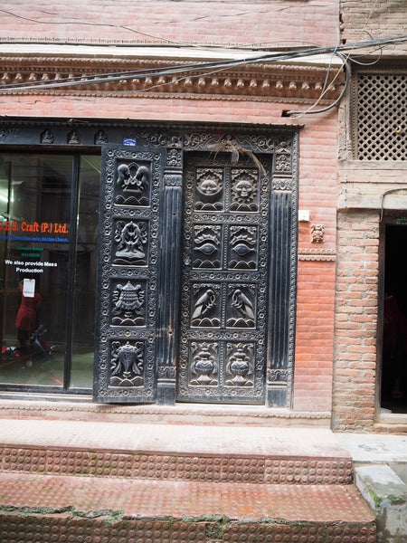Old Tibetan Carved Panel with Auspicious Symbols