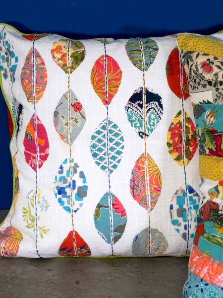 Leaf Appliqued Cushion Covers