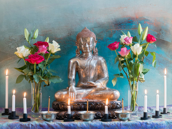Silver Earth Touching Buddha Shrine | Buddha Photos