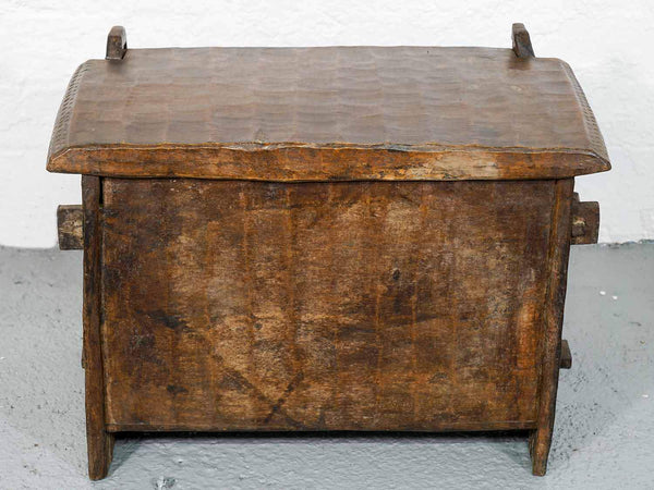 Small wooden Indian flour chest