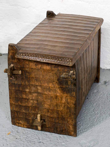 Small wooden Indian flour chest