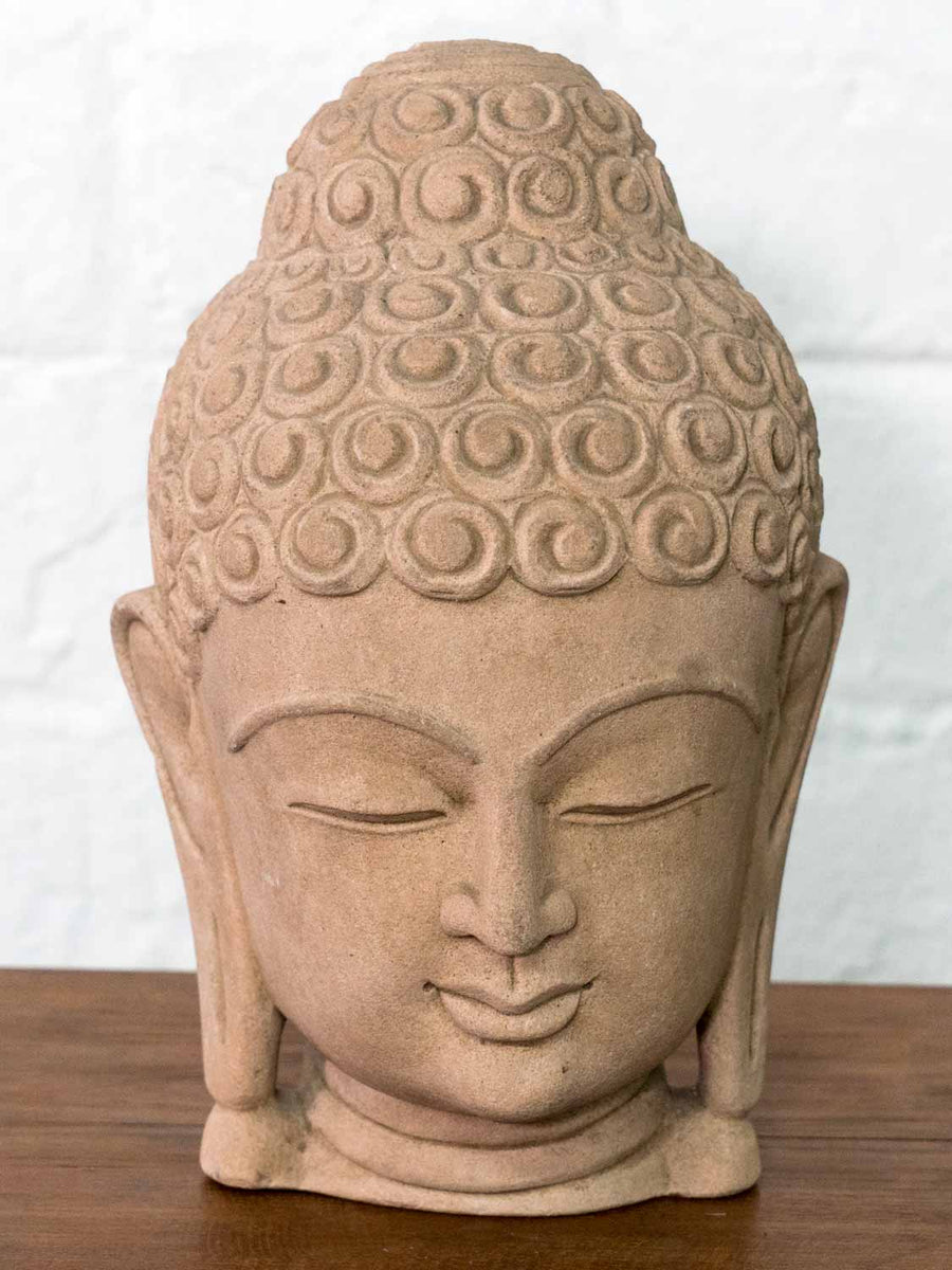 Carved Sandstone Stone Buddha Head Silk Road Gallery