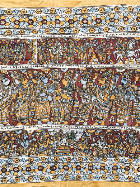 Very Large Kalamkari South Indian Wallhanging detail