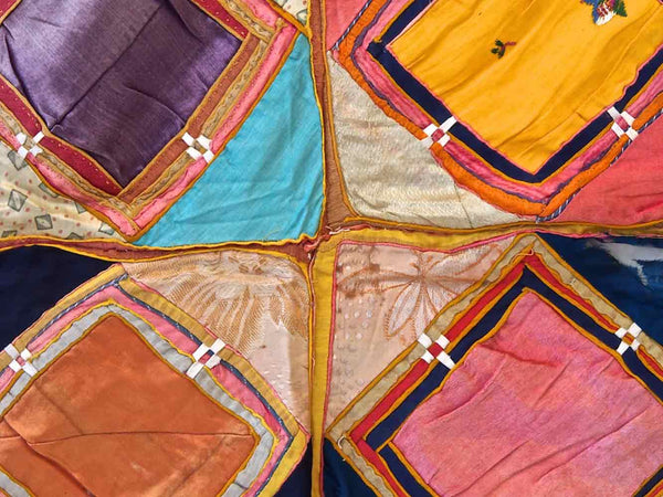 Vintage Applique Indian Silk Chakla 2