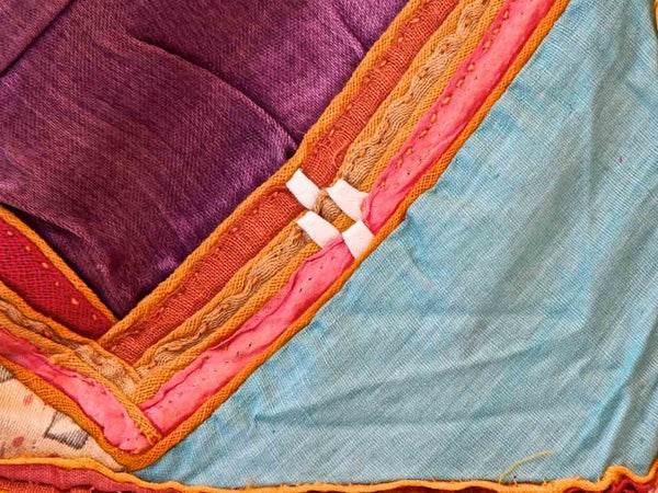 Vintage Applique Indian Silk Chakla 3