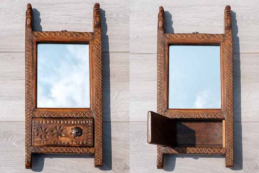 Barber's Mirrors from the street markets of India