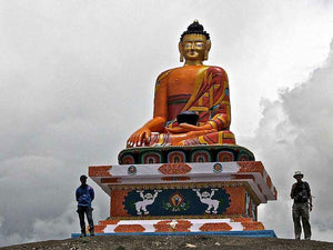 Buddha Statue on a hilltop in Spiti
