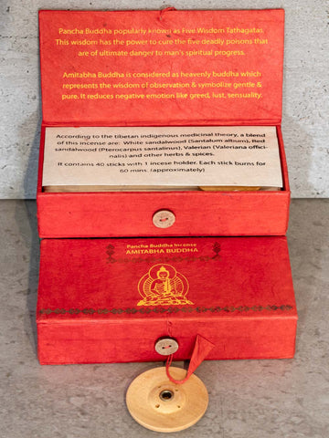 Amitabha Tibetan Incense in a Red Box