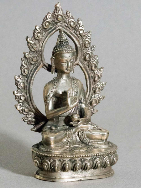 Amoghasiddhi Buddha Statue, Brass 12cm
