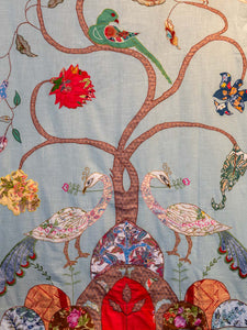 Aqua Curtains with Peacocks & Tree of Life