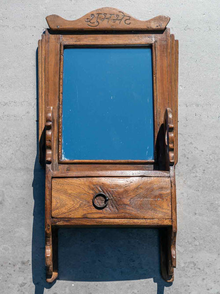 Barber's Mirror with Carved Dragon Design