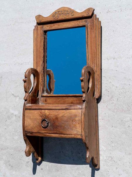 Barber's Mirror with Carved Dragon Design