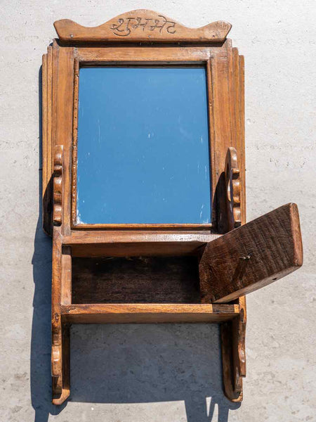 Barber's Mirror with Carved Dragon Design
