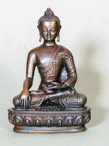 Buddha Statue, Fine Oxidised Copper 9.5cm