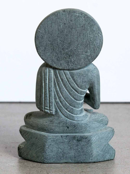 Carved Grey Stone Buddha Statue 