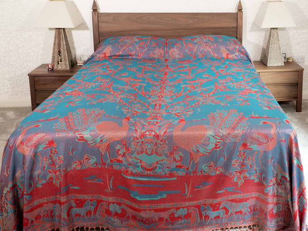 Coral Tree of Life Indian Bedspread