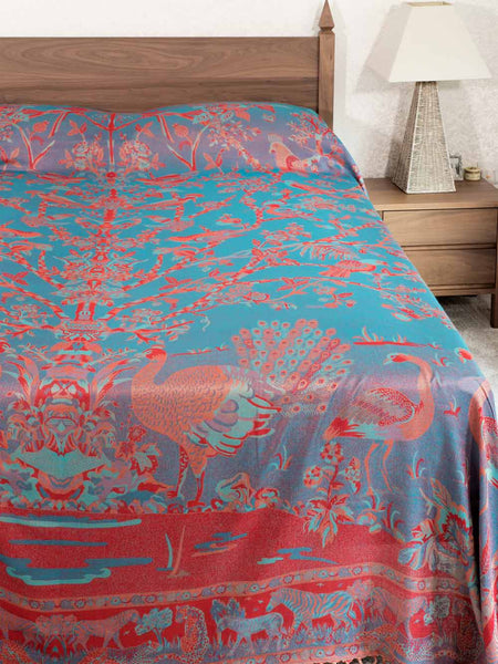 Coral Tree of Life Indian Bedspread