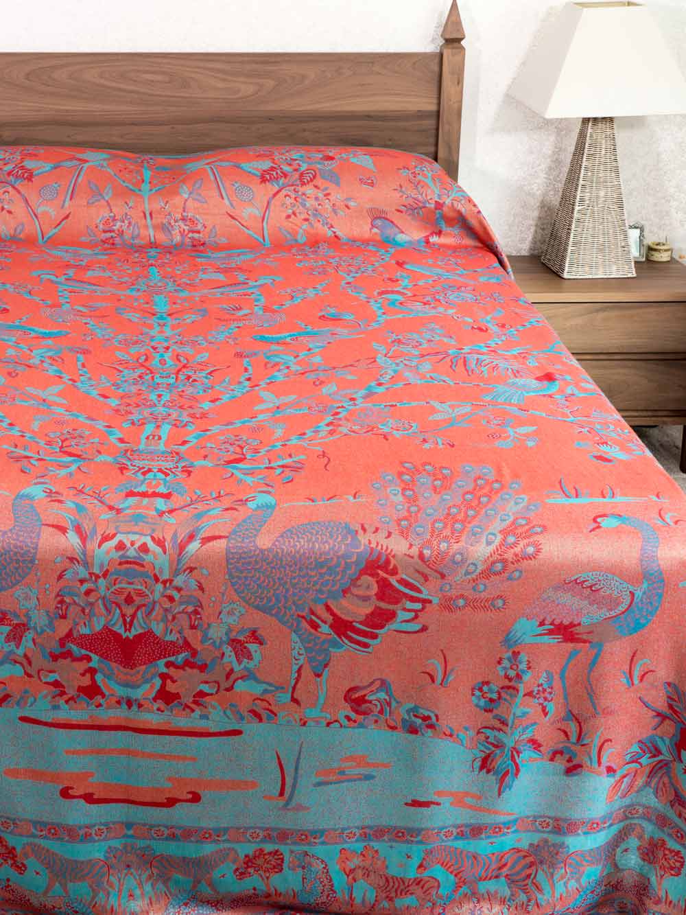 Coral Tree of Life Indian Bedspread