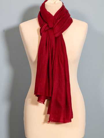 Deep Red Cashmere Scarf