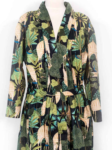 Exotic Forest Print Indian Cotton Robe