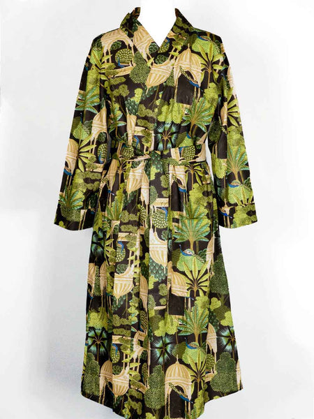 Exotic Forest Print Indian Cotton Robe