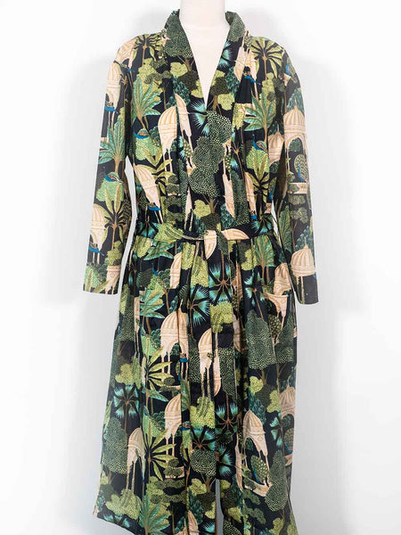 Exotic Forest Print Indian Cotton Robe