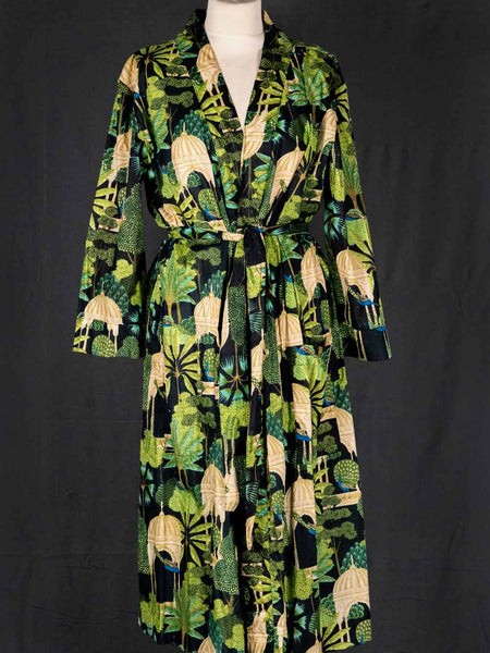 Exotic Forest Print Indian Cotton Robe