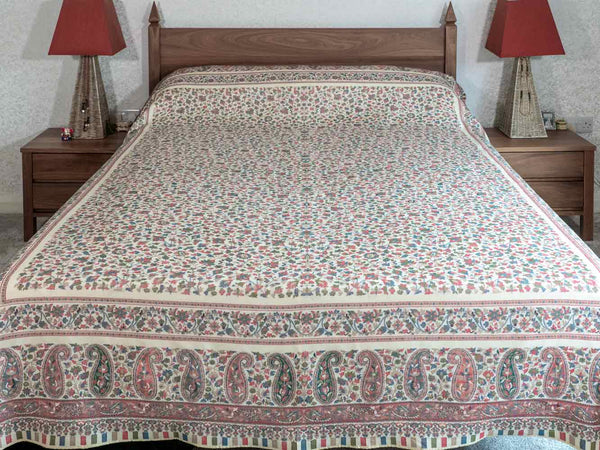 Finely Woven Floral Wool Bedspread