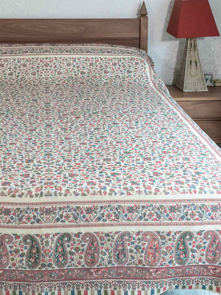 Finely Woven Floral Wool Bedspread