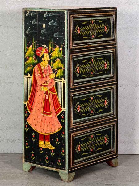Four Drawer Painted Mini Chest with Figures
