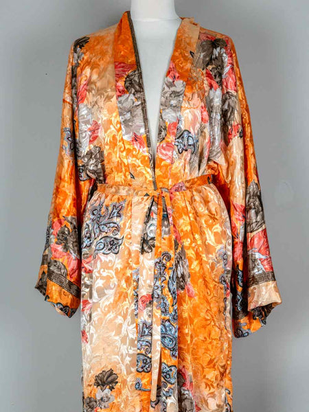 Gold Patterned Long Indian Kimono