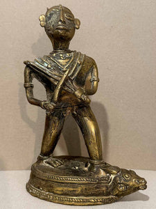 Indian Brass Statue of a Musician