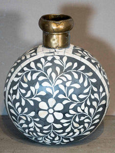 Inlaid Brass Vase from India