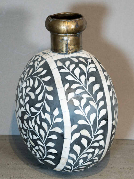 Inlaid Brass Vase from India