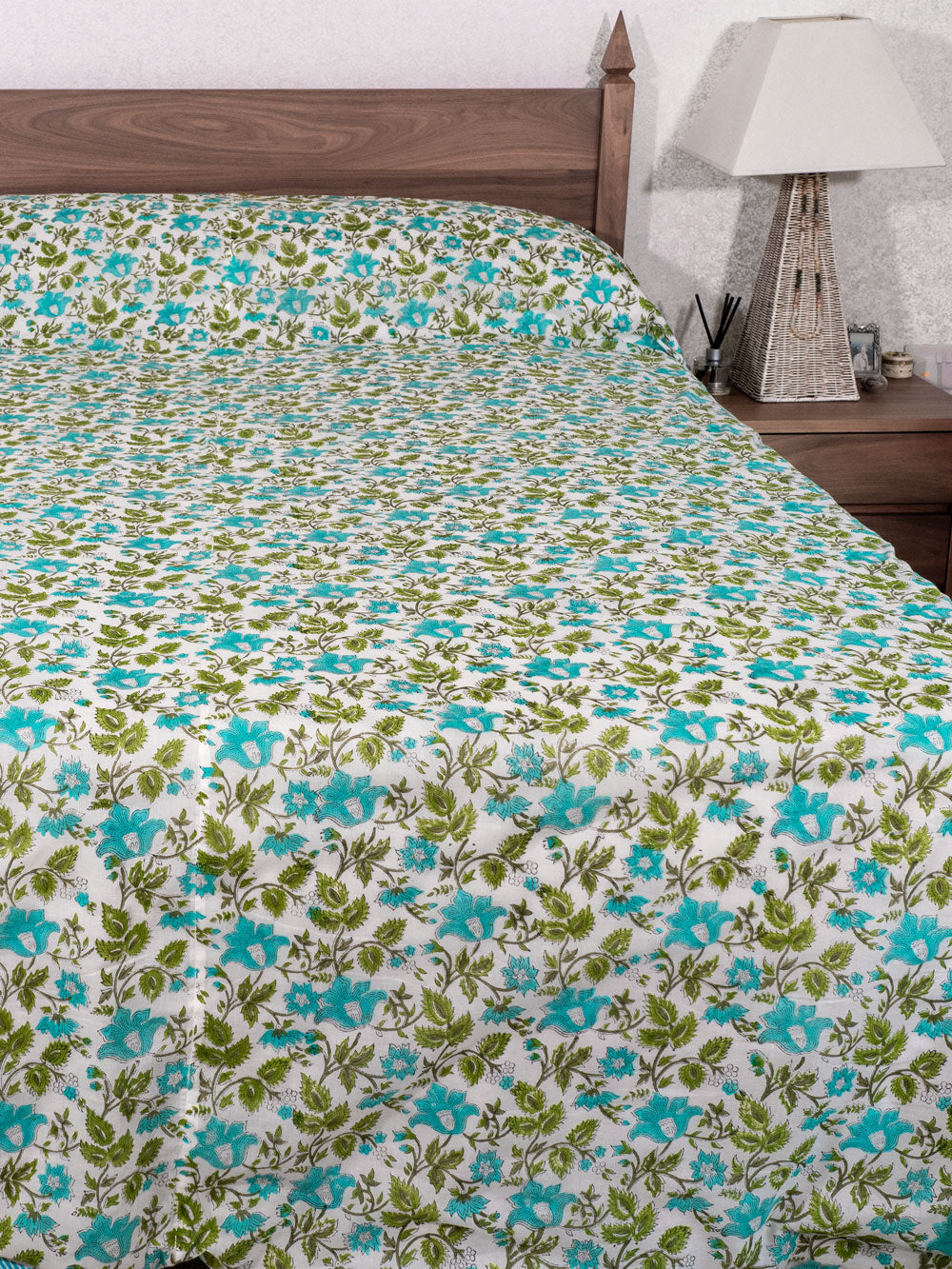 Jade & Green Reversible Dohar Indian Bedspread