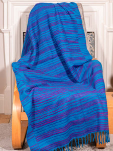 Kingfisher & Purple Tibetan Blanket